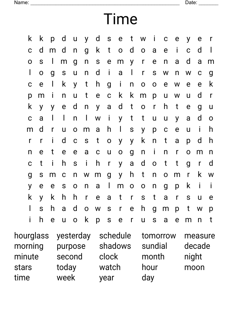 Time Word Search