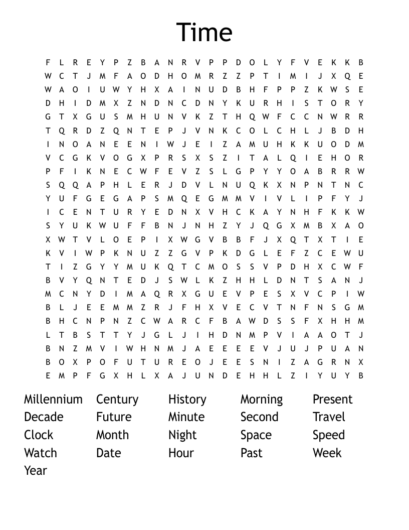 Time Word Search