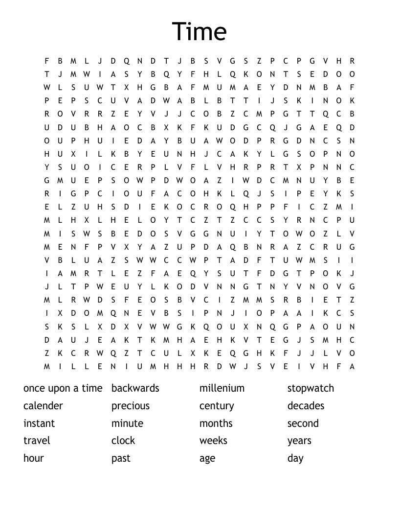 Time Word Search