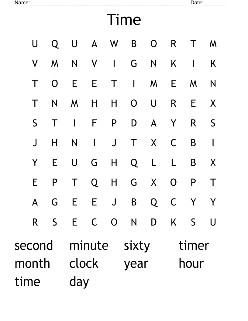 Time Word Search