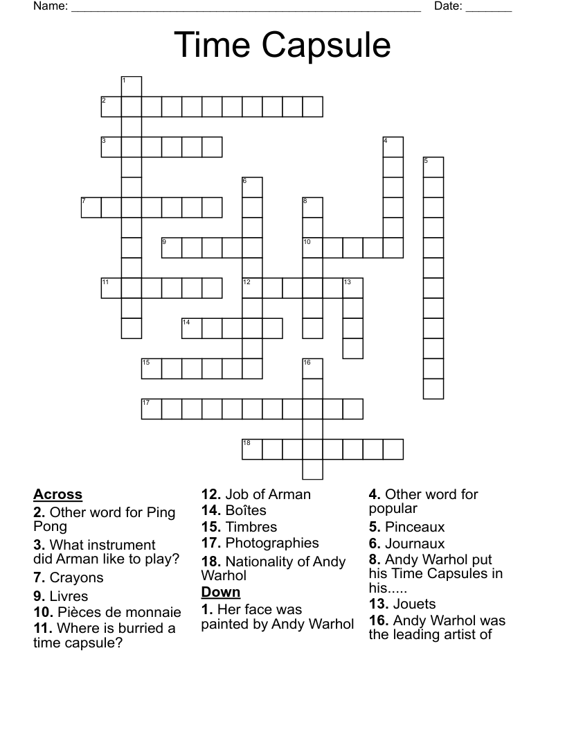 Time Capsule Crossword