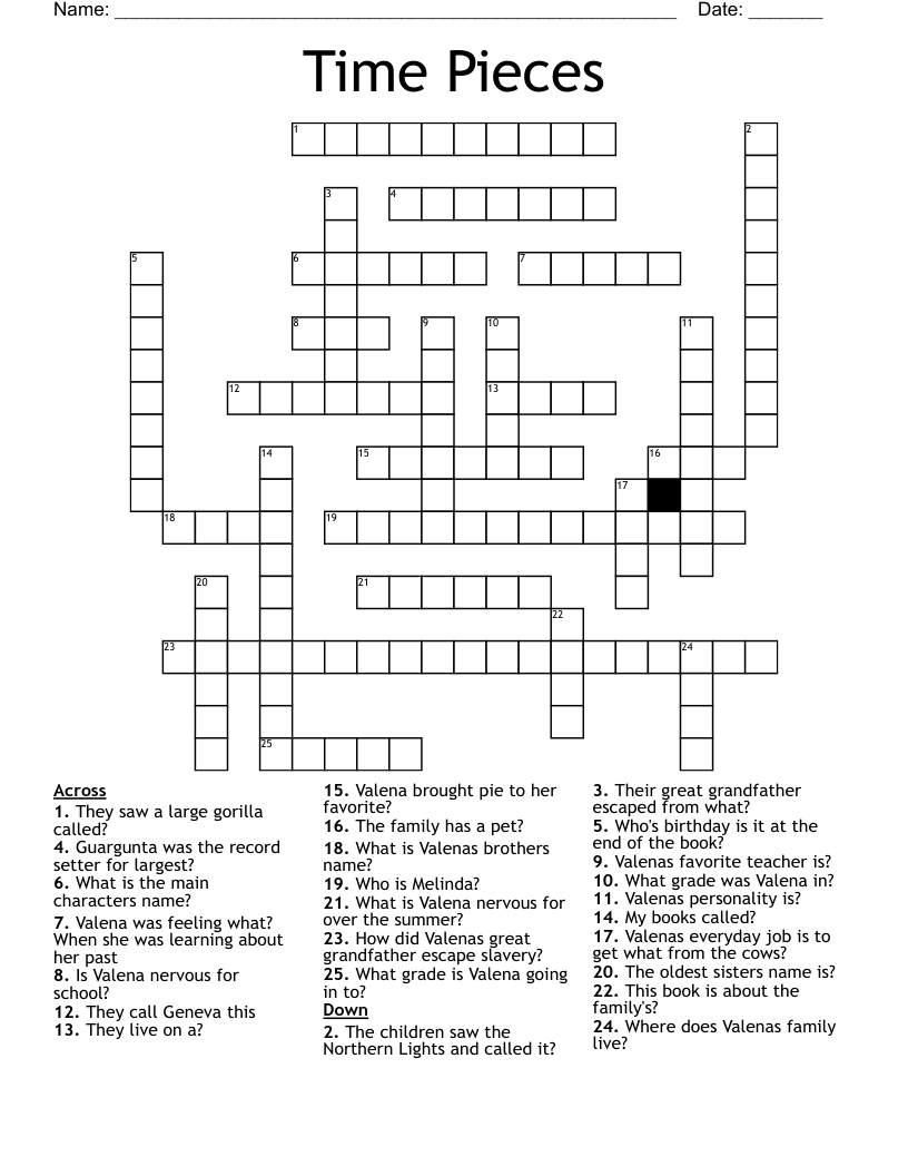 Time Pieces Crossword