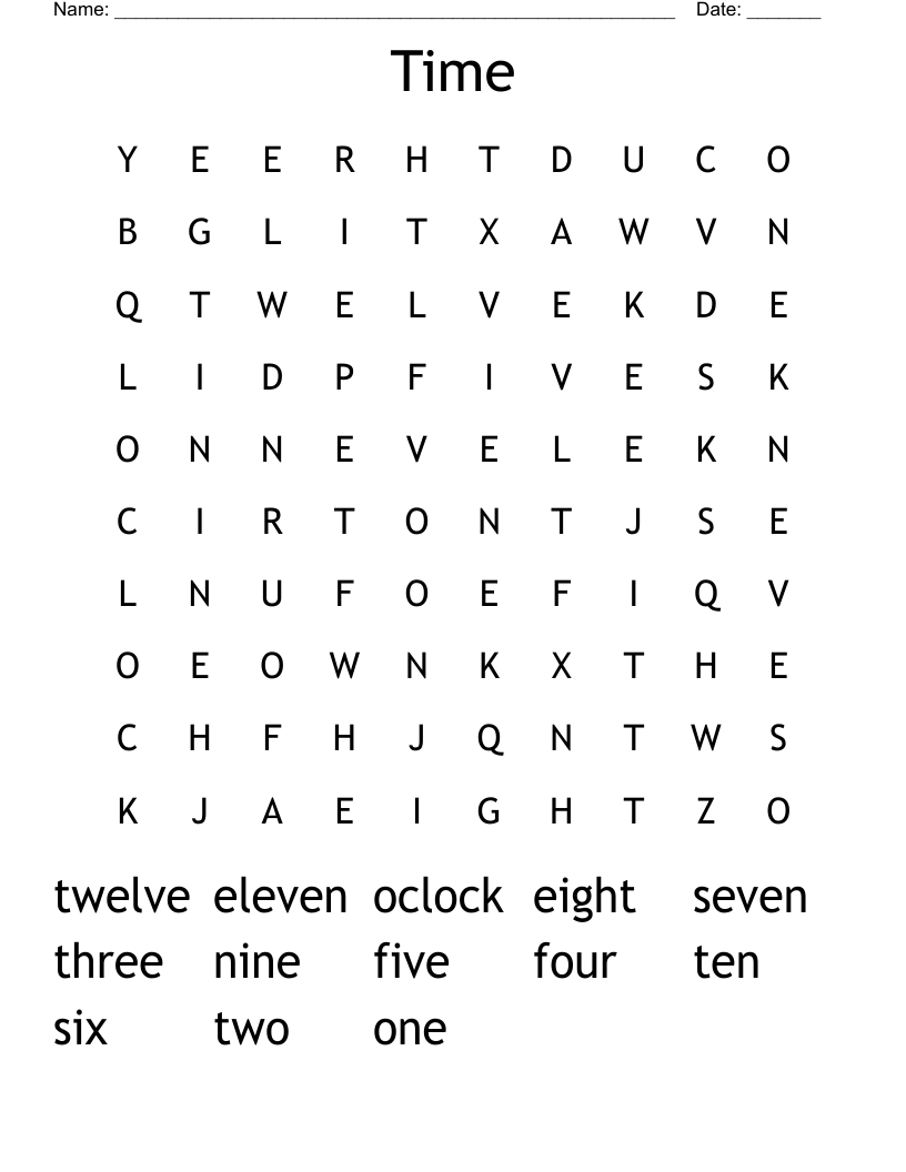 Time  Word Search
