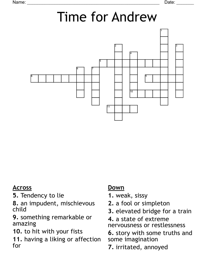 Time for Andrew Crossword