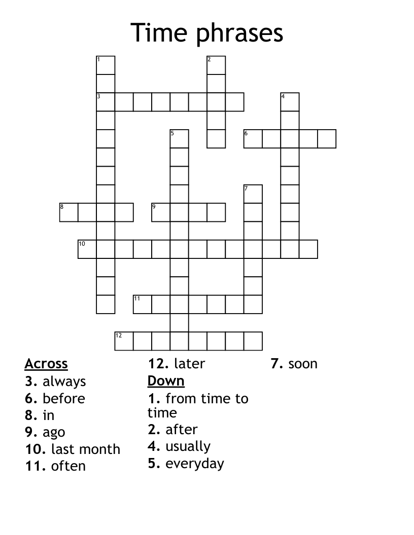 Time phrases Crossword