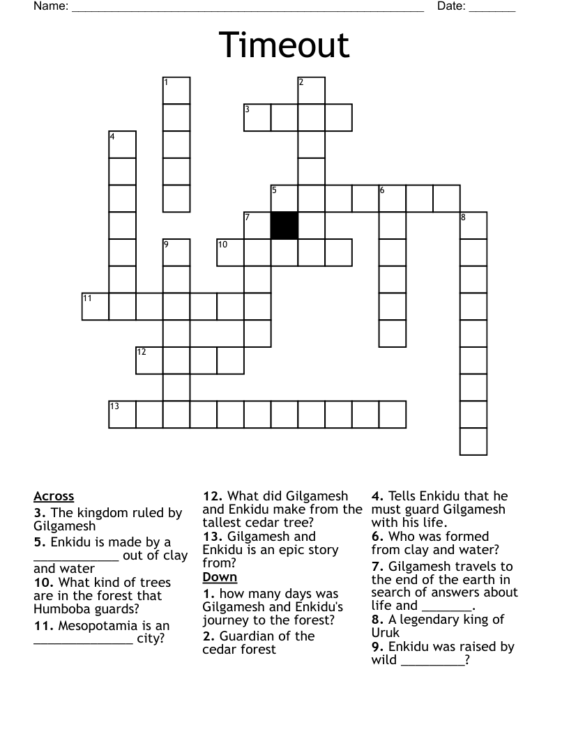 Timeout Crossword