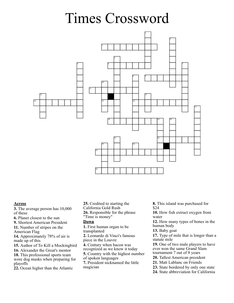Times Crossword