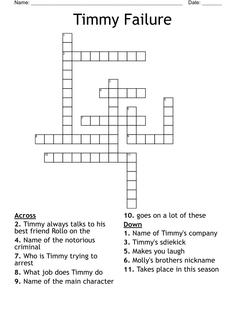 Timmy Failure Crossword
