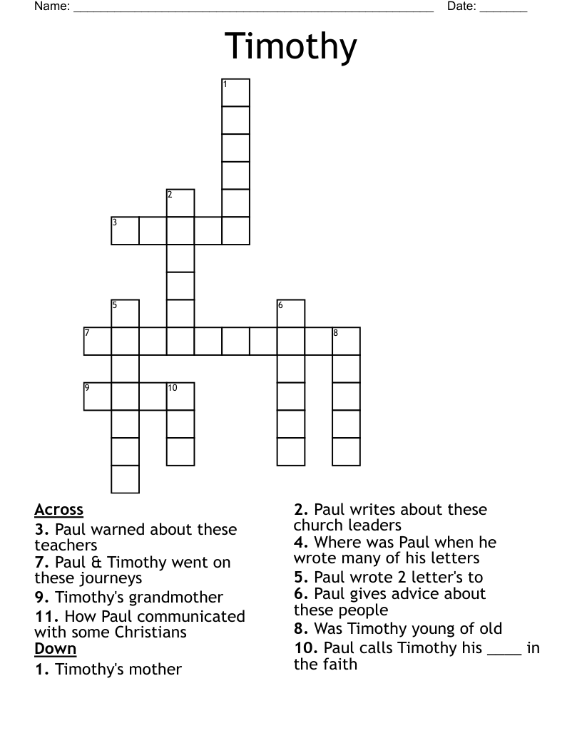 Timothy Crossword