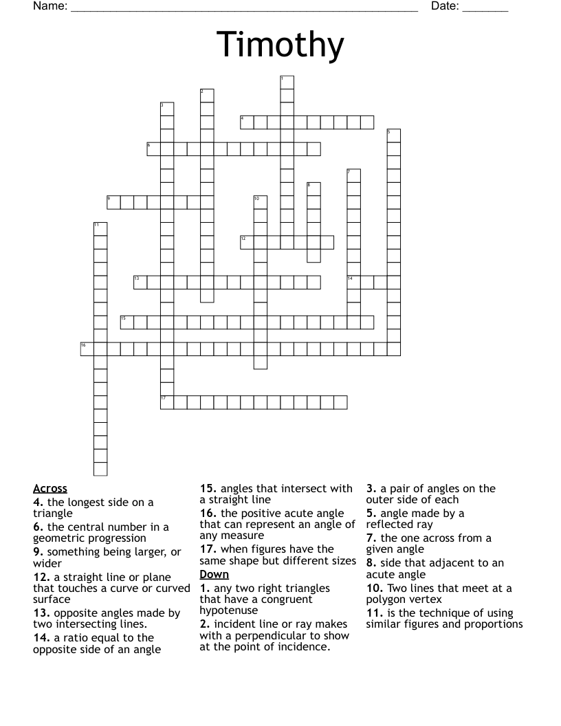 Timothy Crossword