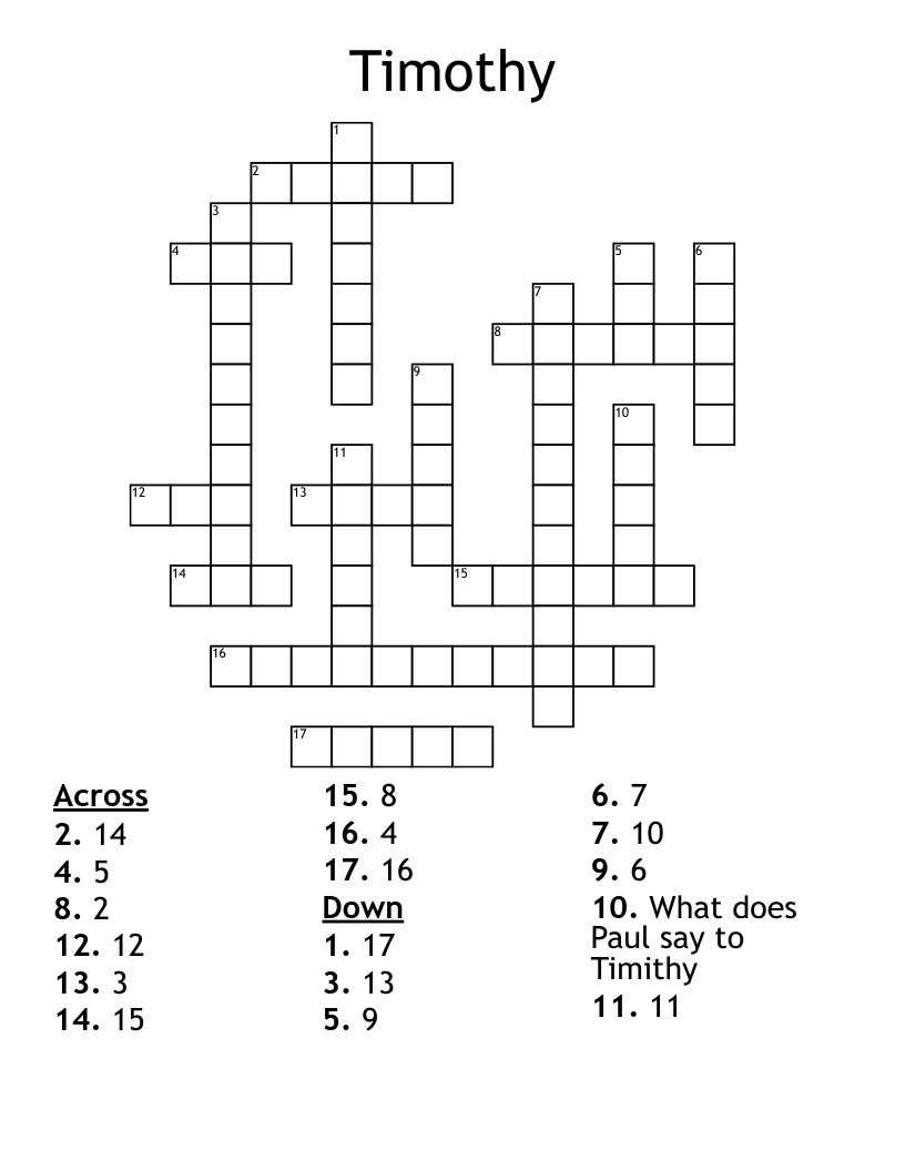 Timothy Crossword