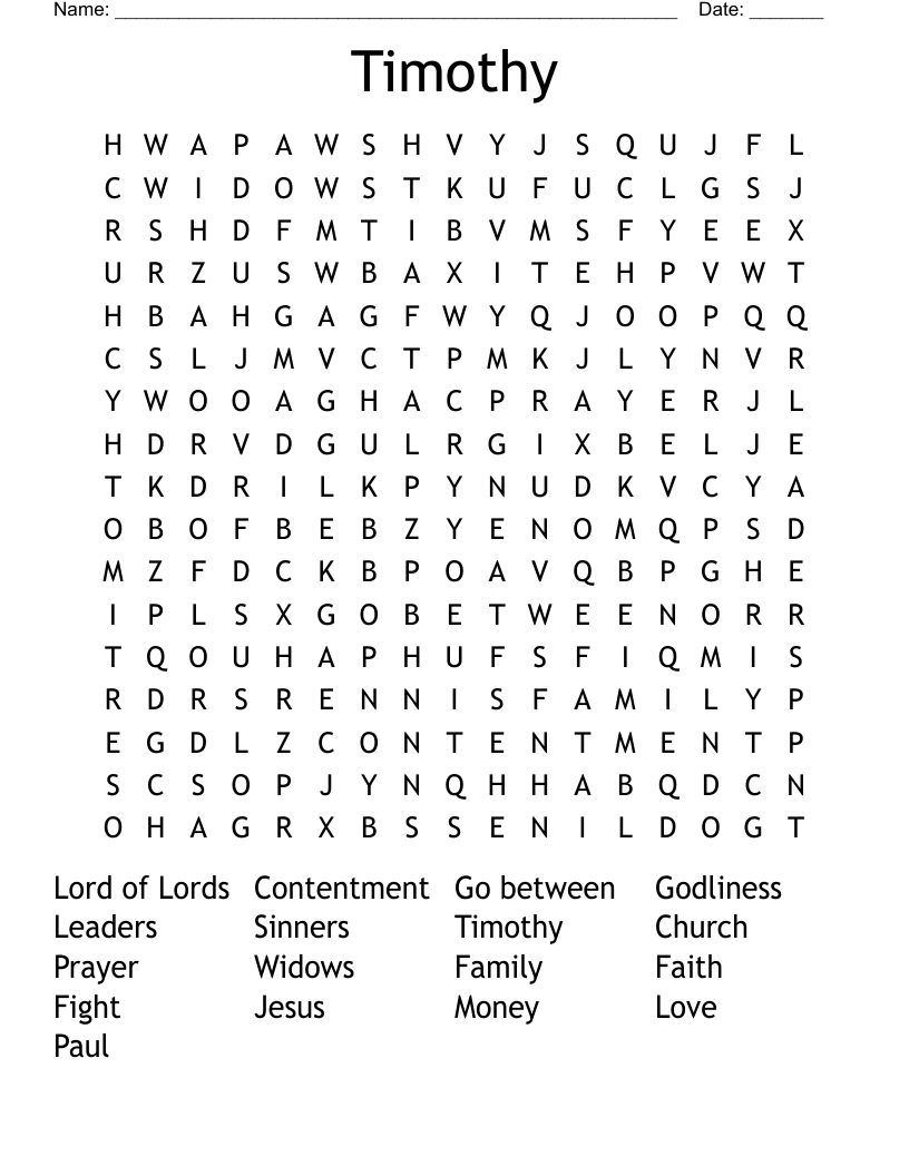 Timothy Word Search