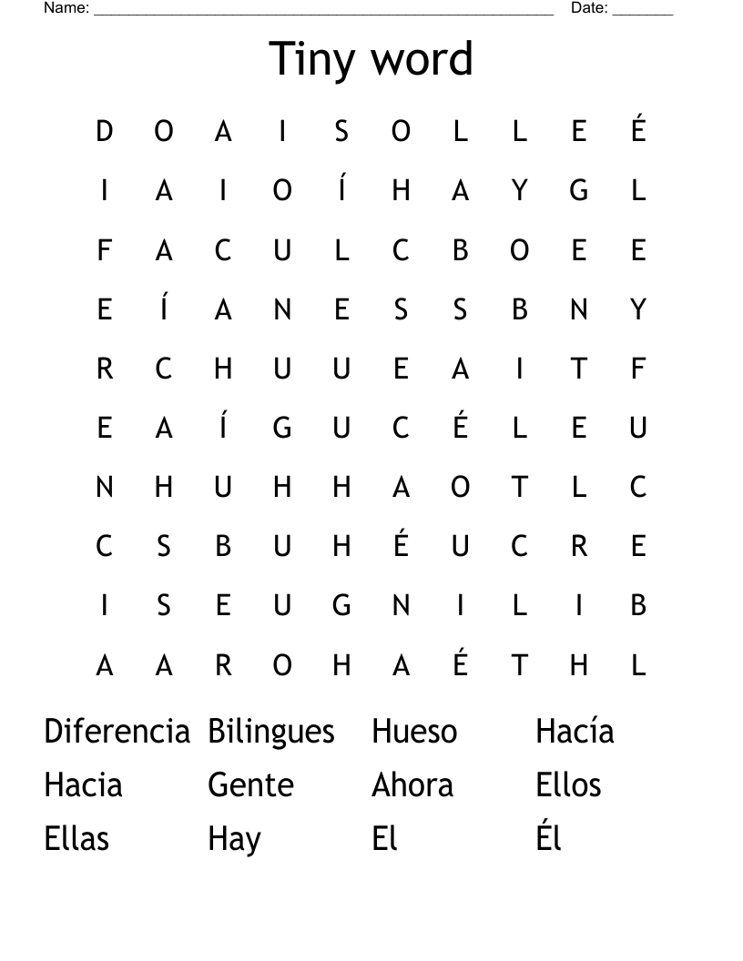 Tiny word Word Search