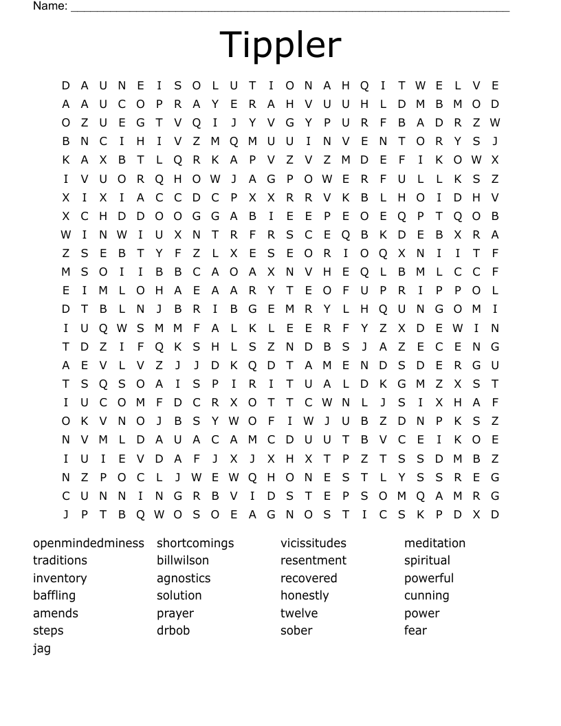 Tippler Word Search
