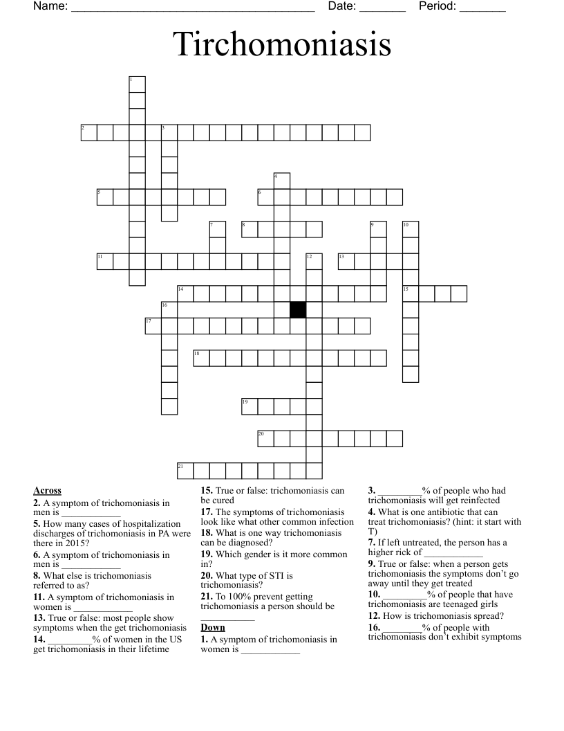 Tirchomoniasis Crossword
