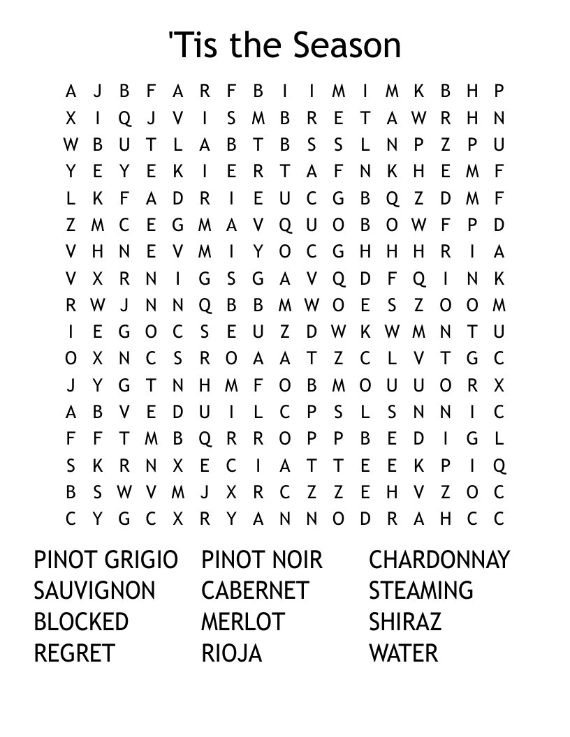 'Tis the Season Word Search