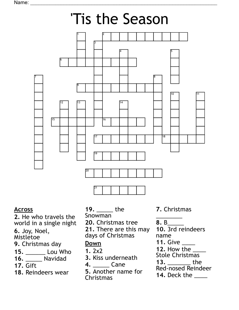 'Tis the Season Crossword