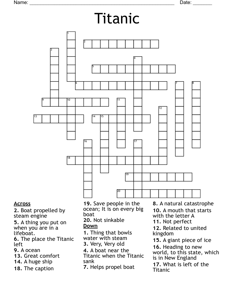 Titanic Crossword