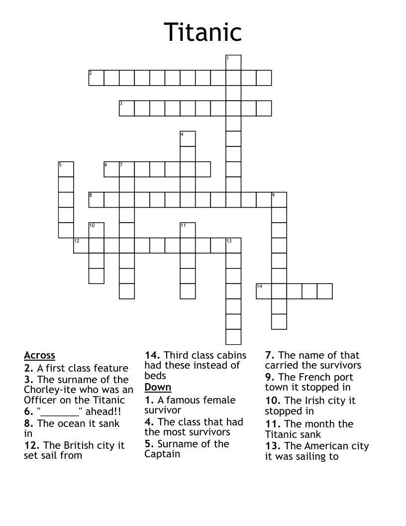 Titanic Crossword
