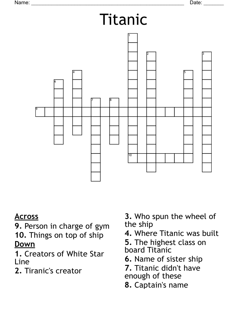 Titanic Crossword
