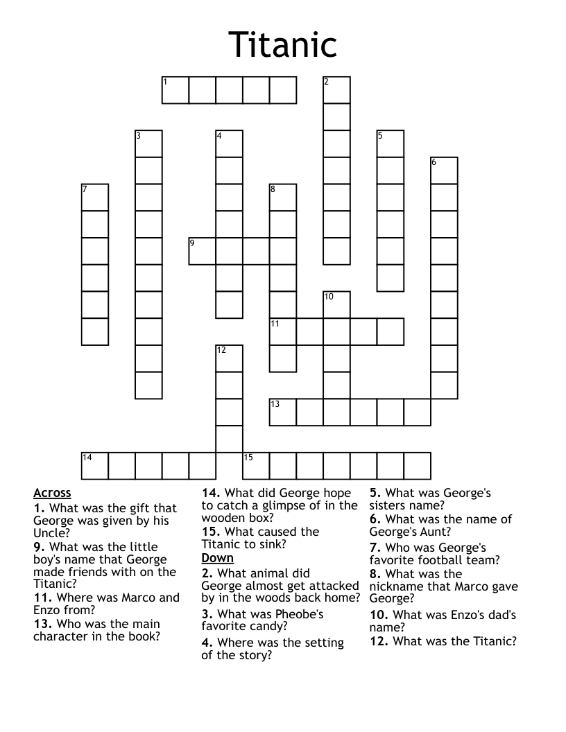Titanic Crossword