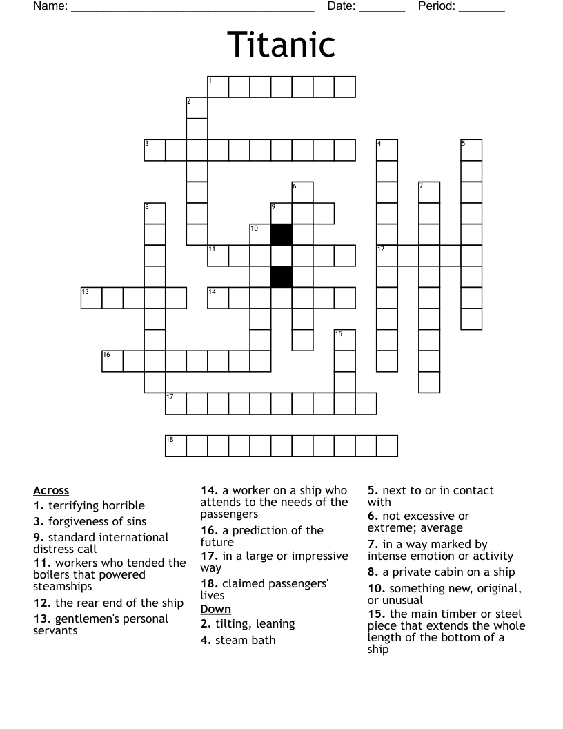 Titanic Crossword