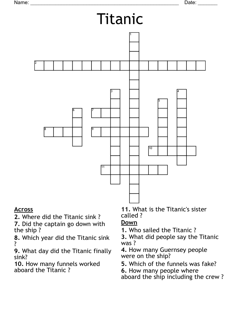 Titanic Crossword