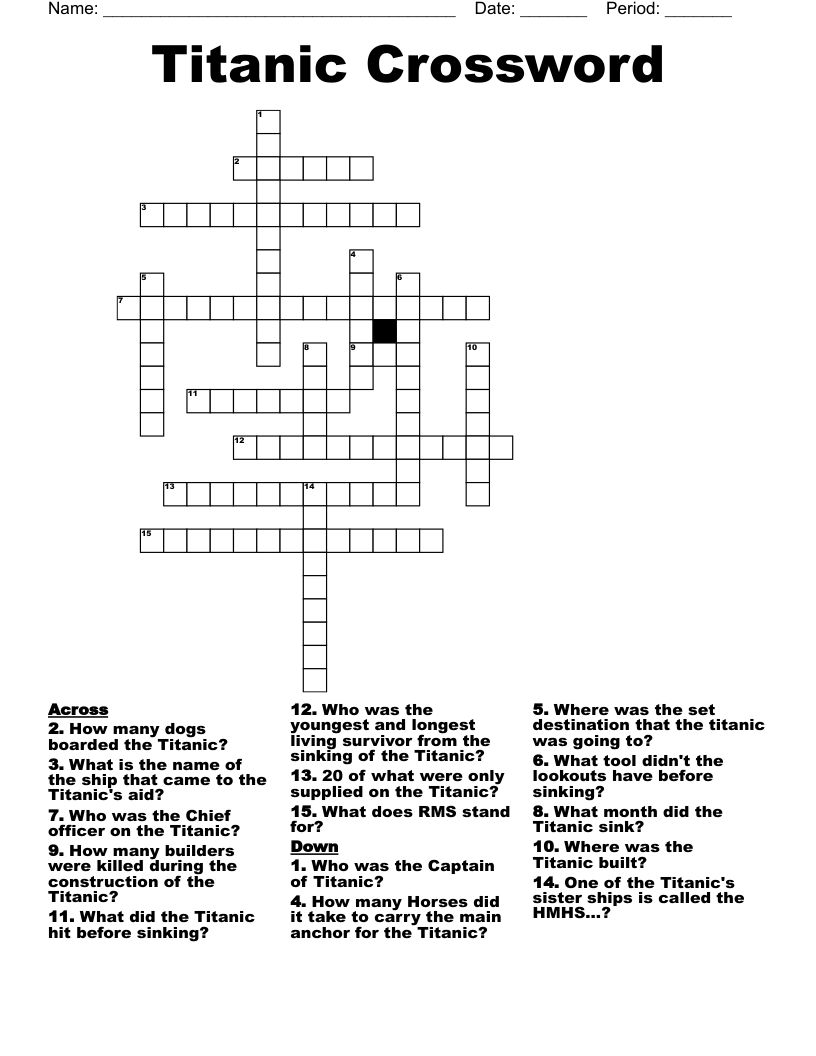 Titanic Crossword