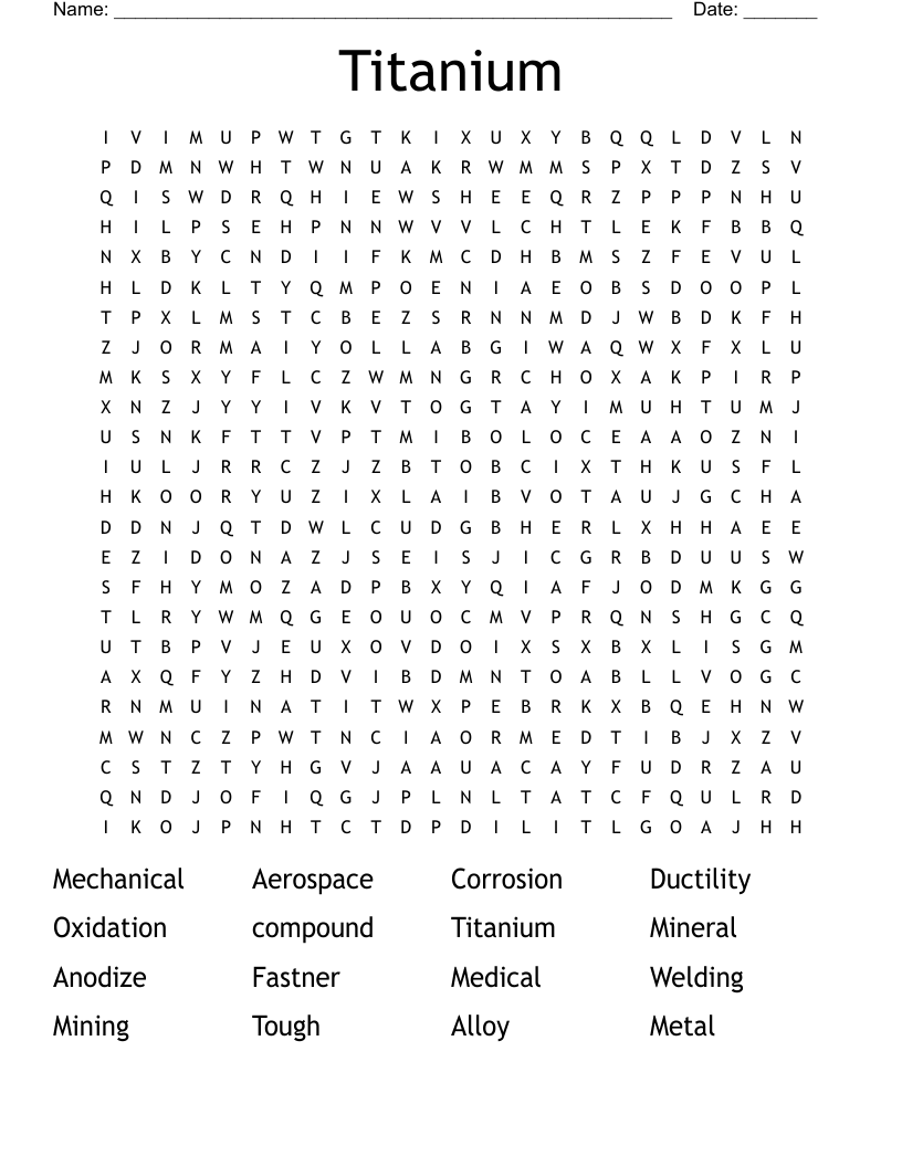 Titanium Word Search