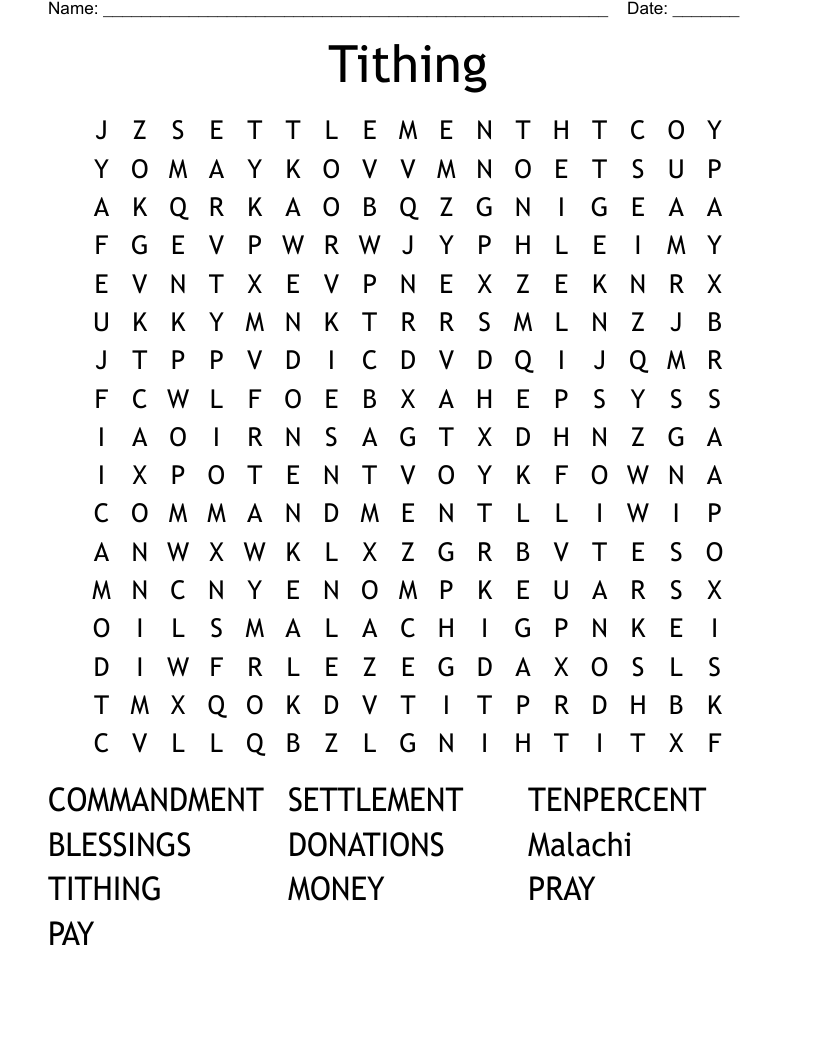 Tithing Word Search