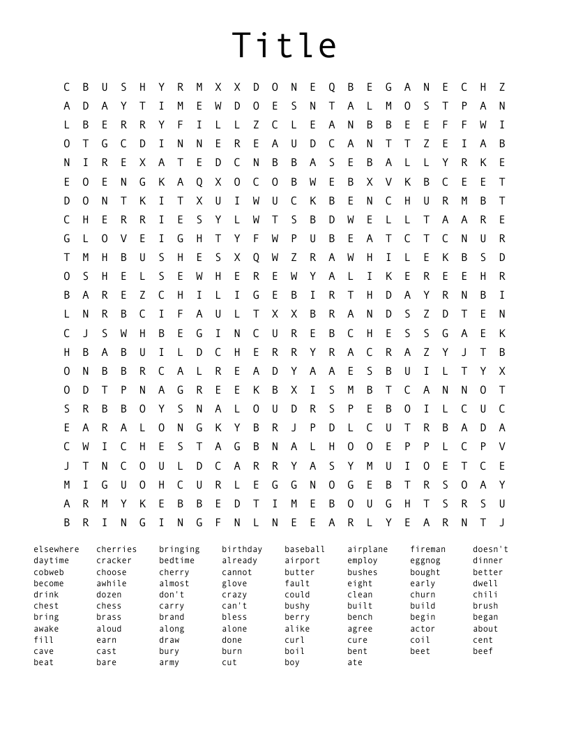 Title Word Search