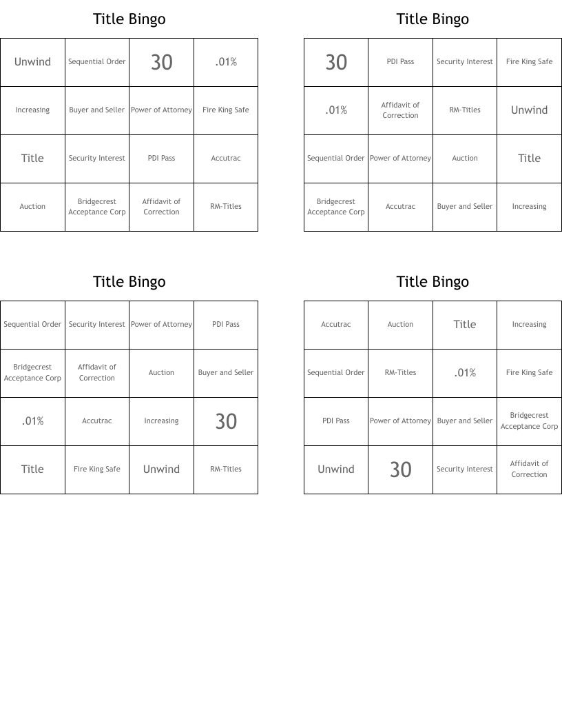 Title Bingo