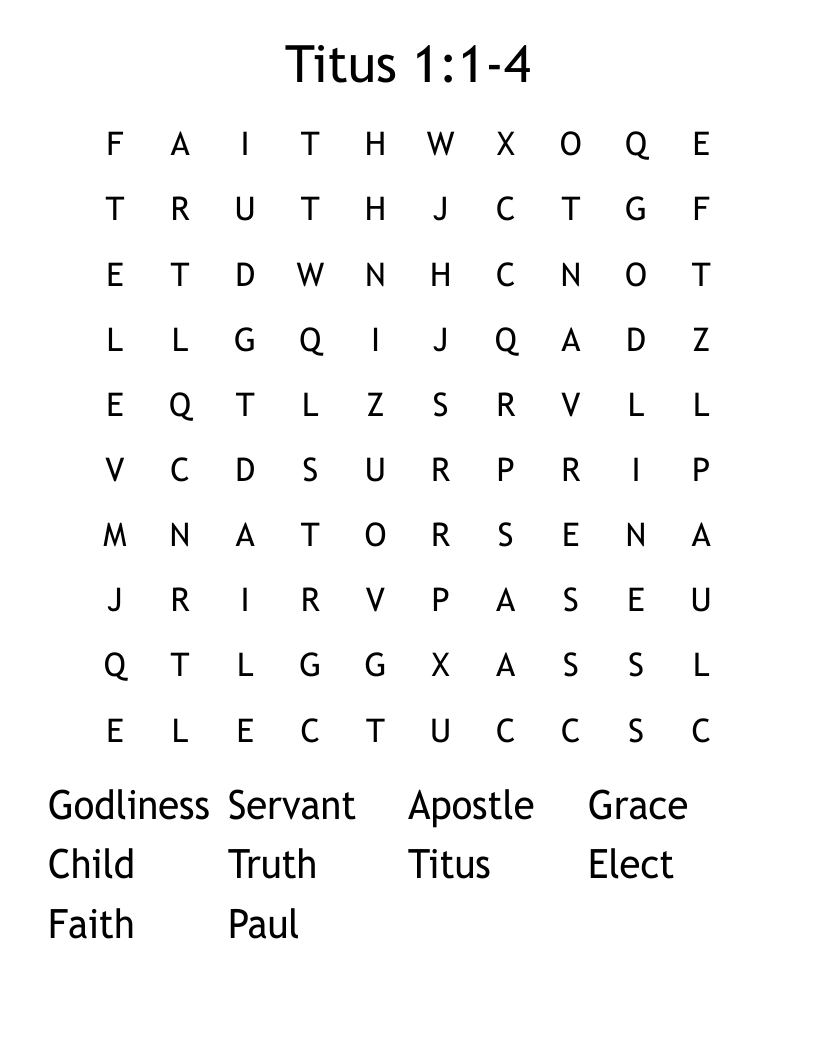 Titus 1:1-4 Word Search