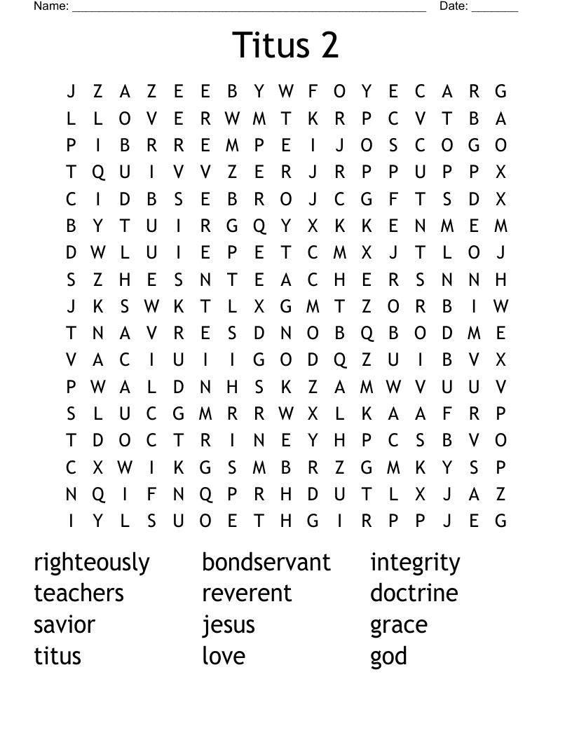 Titus 2 Word Search