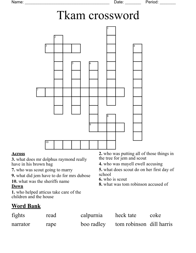 Tkam crossword 