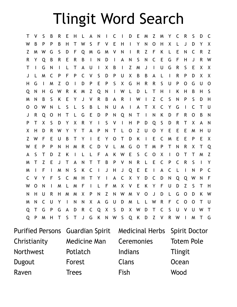 Tlingit Word Search