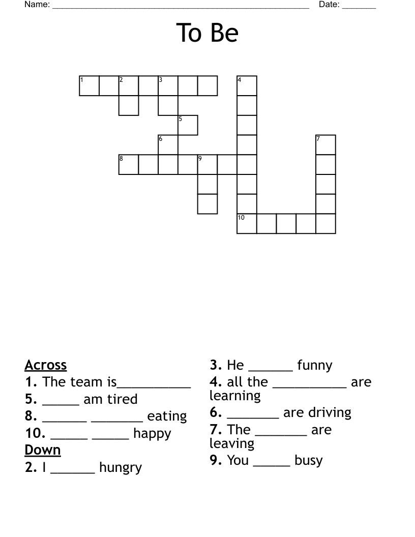To Be Crossword