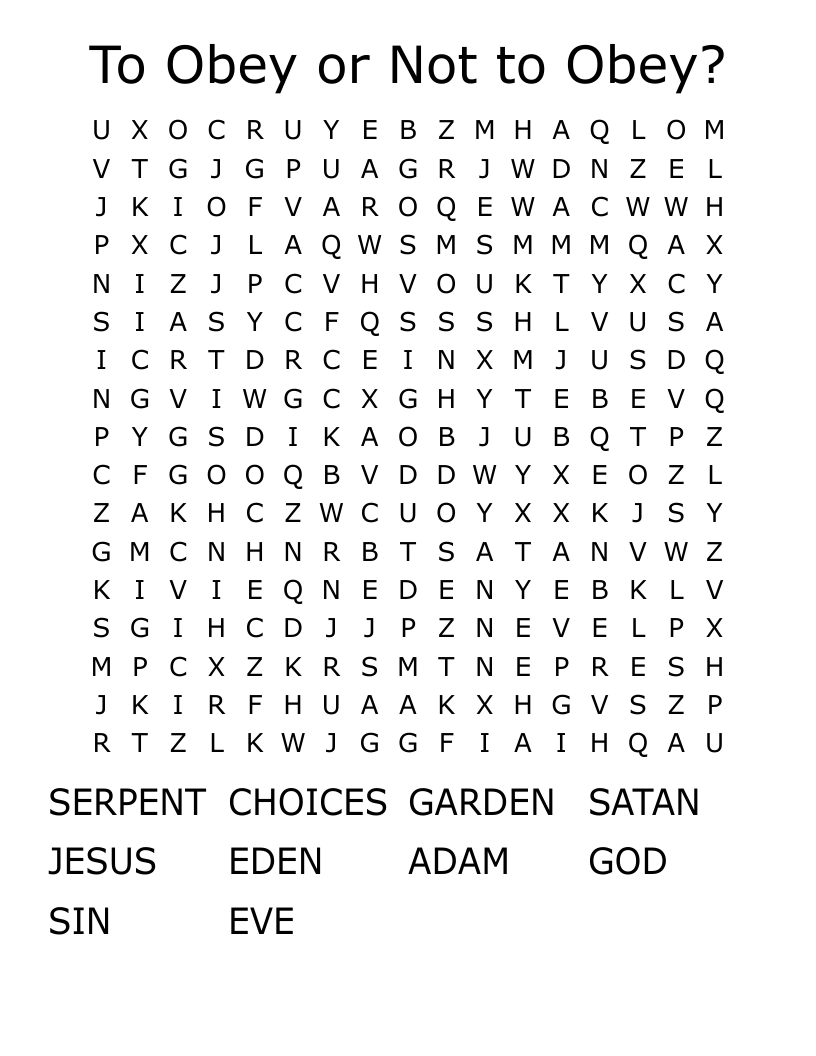 To Obey or Not to Obey? Word Search