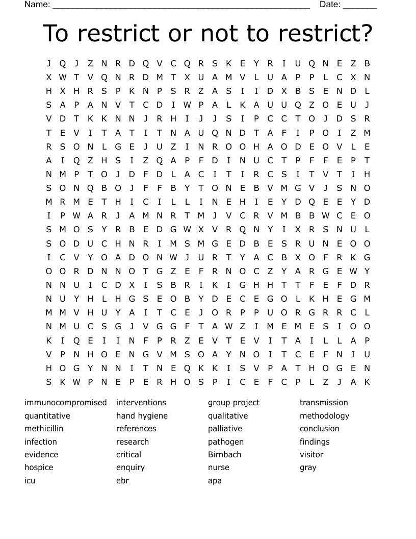 To restrict or not to restrict? Word Search