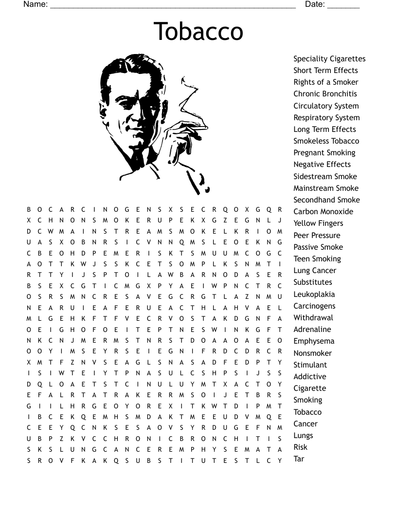 Tobacco Word Search