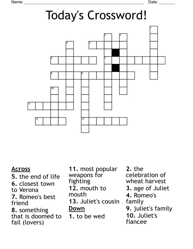 Today's Crossword!