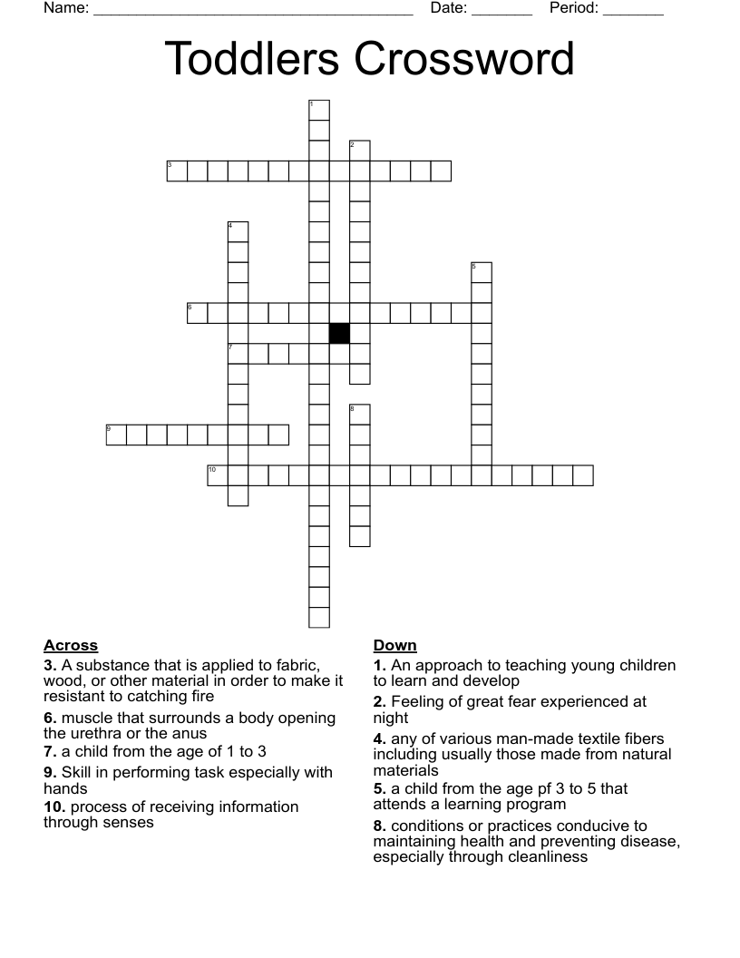 Toddlers Crossword
