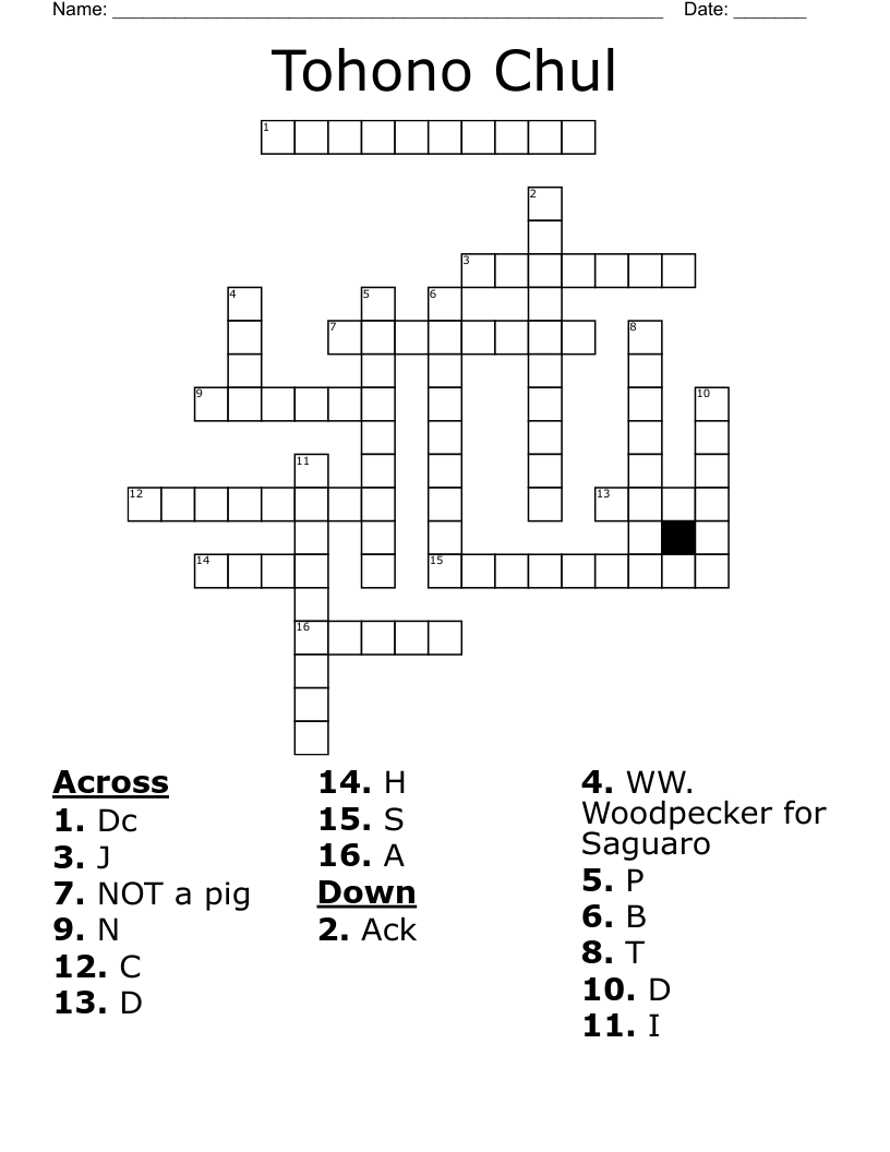 Tohono Chul Crossword