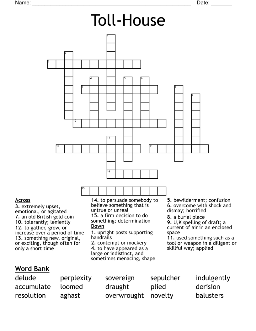 Toll-House  Crossword