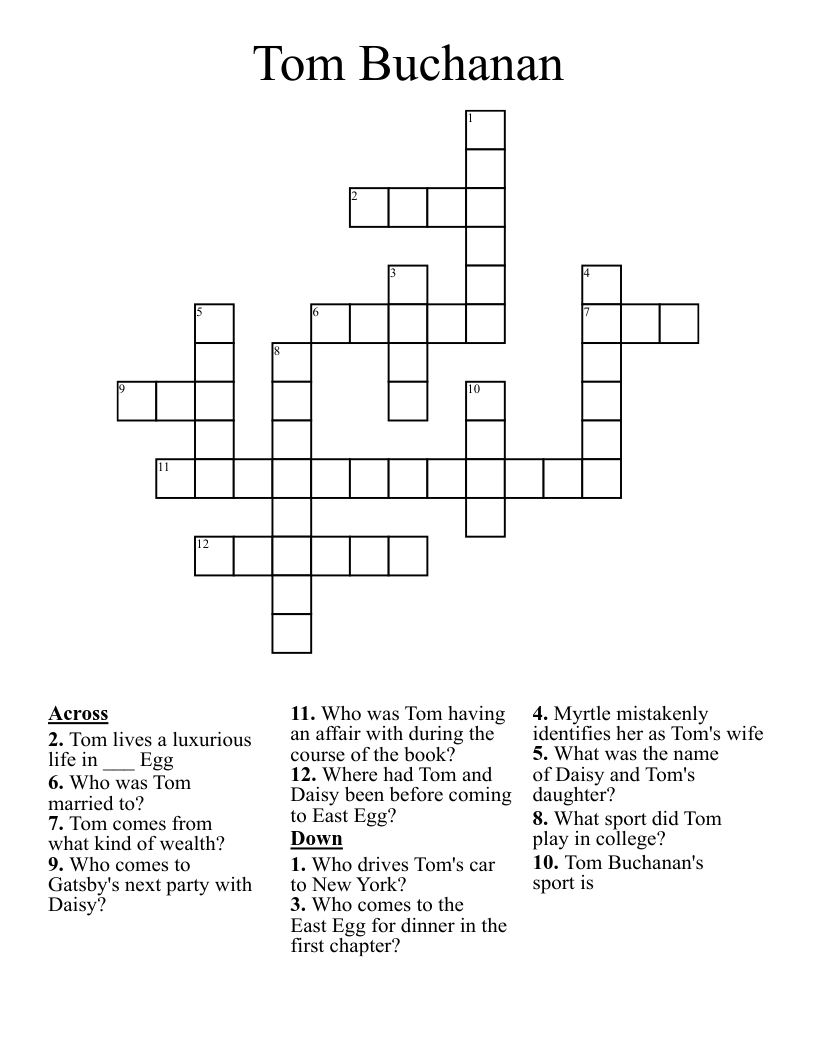 Tom Buchanan Crossword