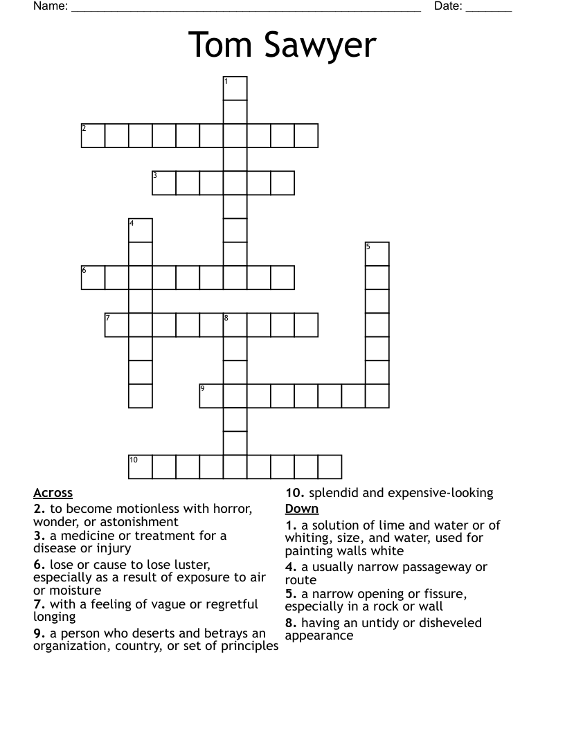 Tom Sawyer Crossword