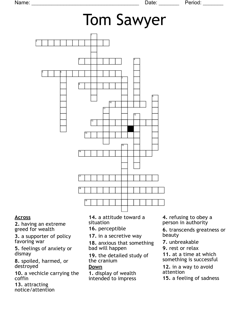 Tom Sawyer Crossword