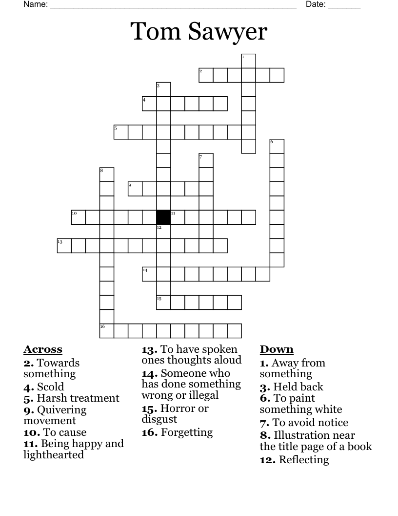 Tom Sawyer Crossword