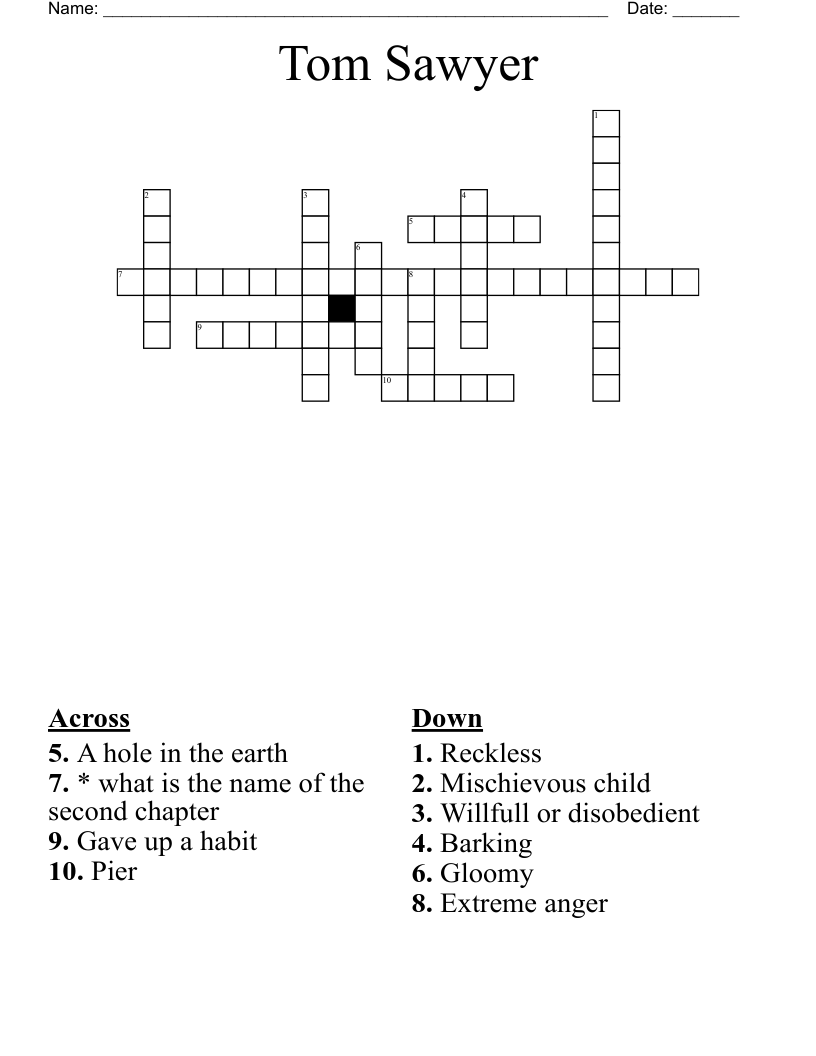 Tom Sawyer Crossword