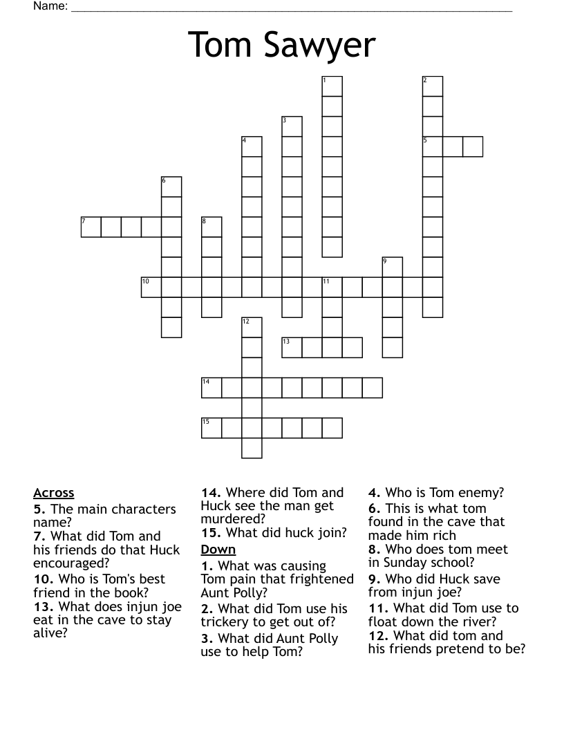Tom Sawyer Crossword